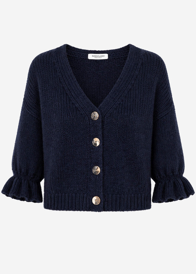 Strickjacke mit 3/4-Ärmeln - dunkelblau