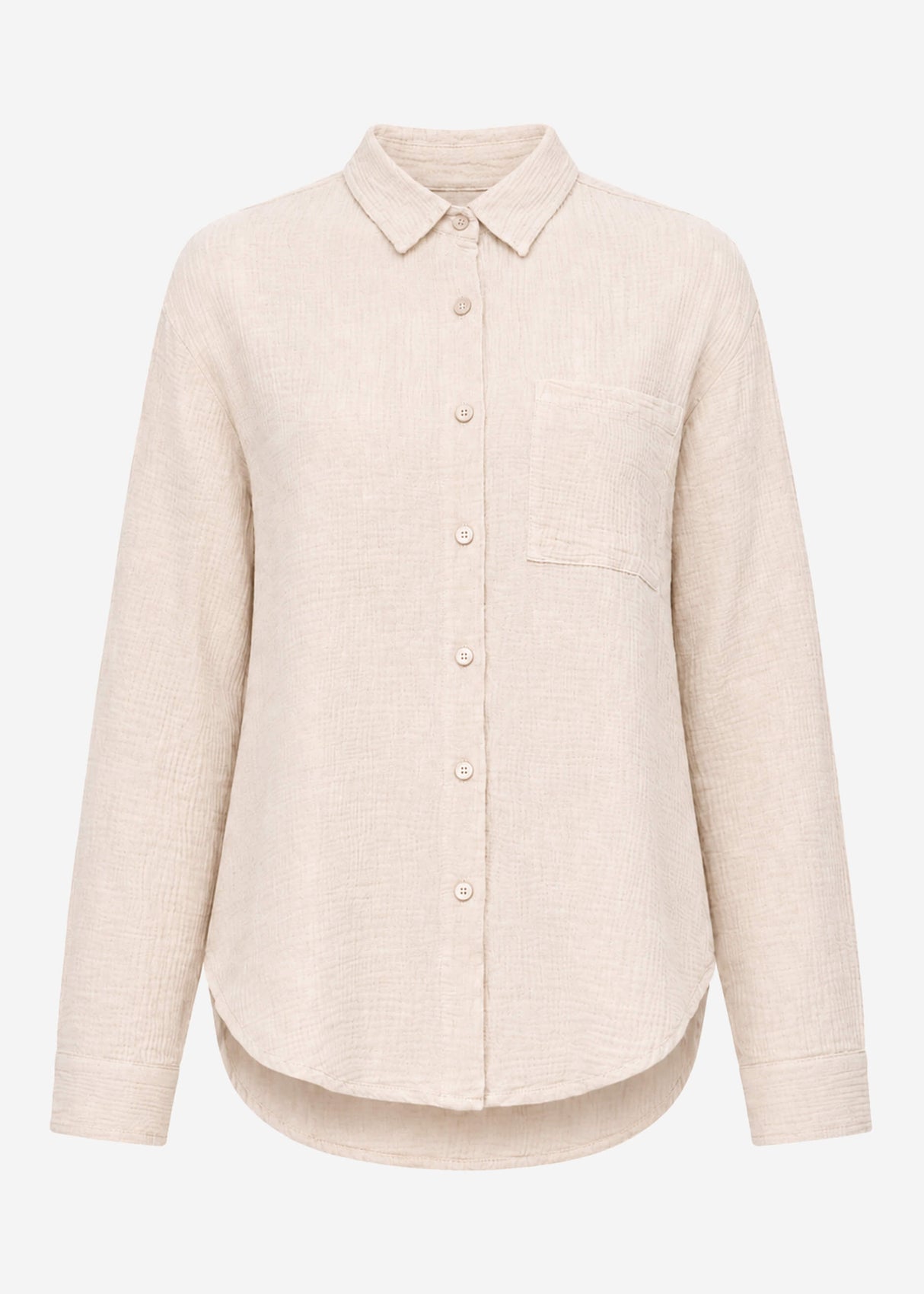 Musselin Hemdbluse - beige
