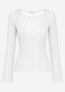 Langarm Spitzenshirt mit weiten Ärmeln - offwhite