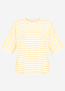 Oversized T-shirt with stripes - yellow-white