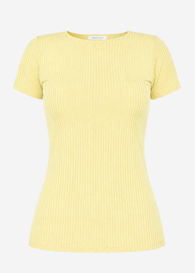 Ribbed jersey T-shirt - yellow