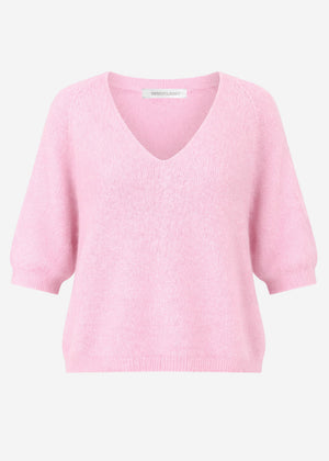 Strickoberteil mit V-Ausschnitt - rosa