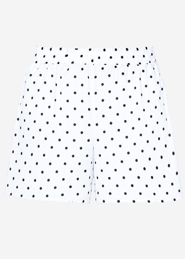 Musselin Shorts mit Punkten - weiß