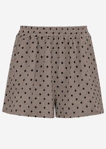 Musselin Shorts mit Punkten - taupe