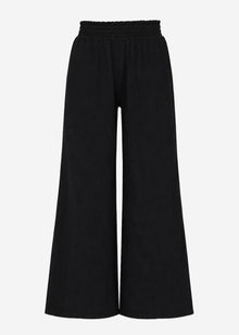 Musselin Hose mit weitem Bein - schwarz