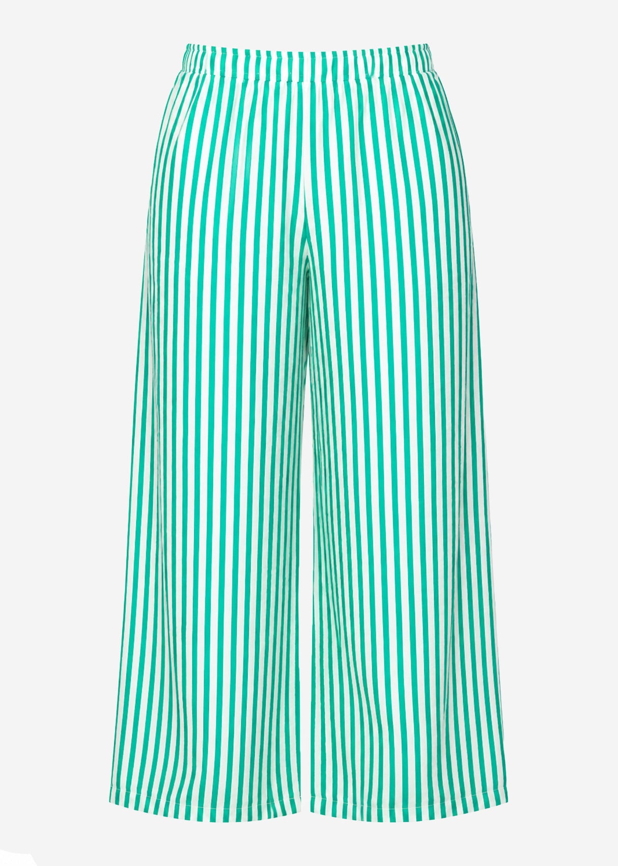 Gestreifte Hose mit weitem Bein - grün