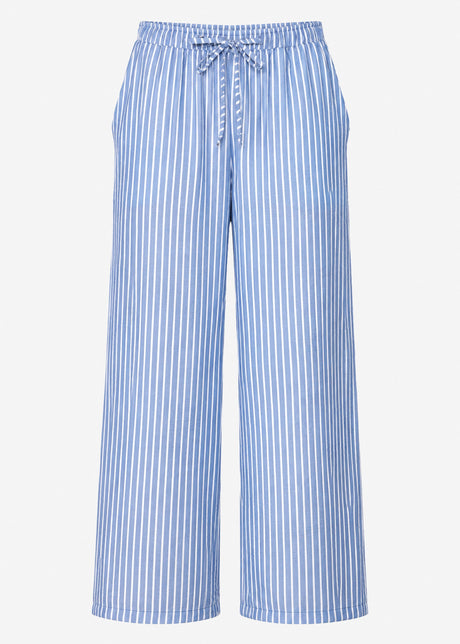Wide Leg Hose mit Streifen und Bindeband - blau von SASSYCLASSY