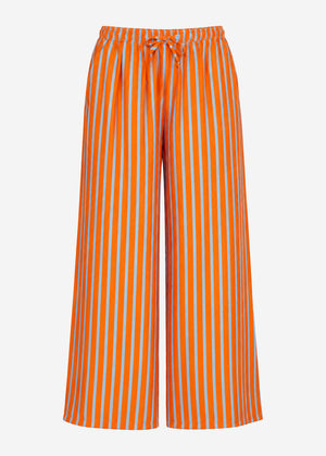 Gestreifte Hose mit Kordelzug - orange
