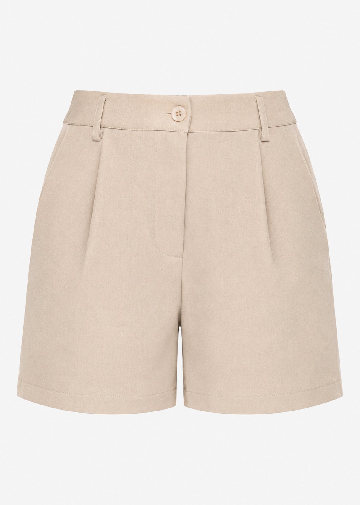 Shorts mit Bundfalten - beige