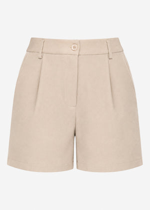Shorts mit Bundfalten - beige