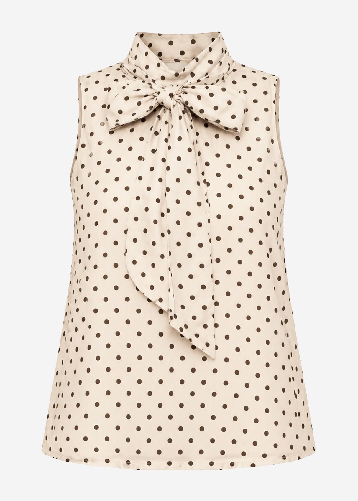 Chiffon Top mit Punkten - beige