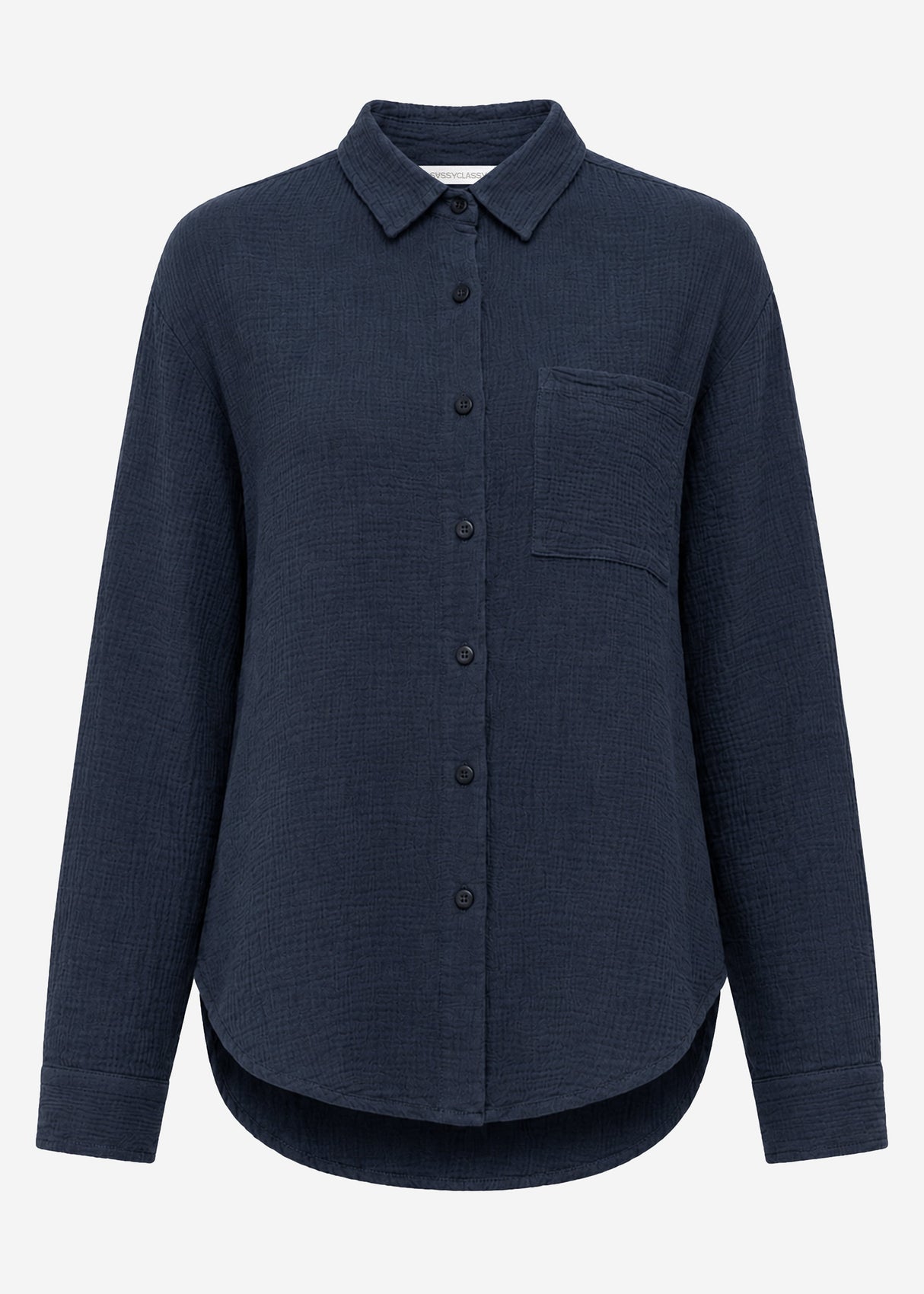 Musselin Hemdbluse - dunkelblau