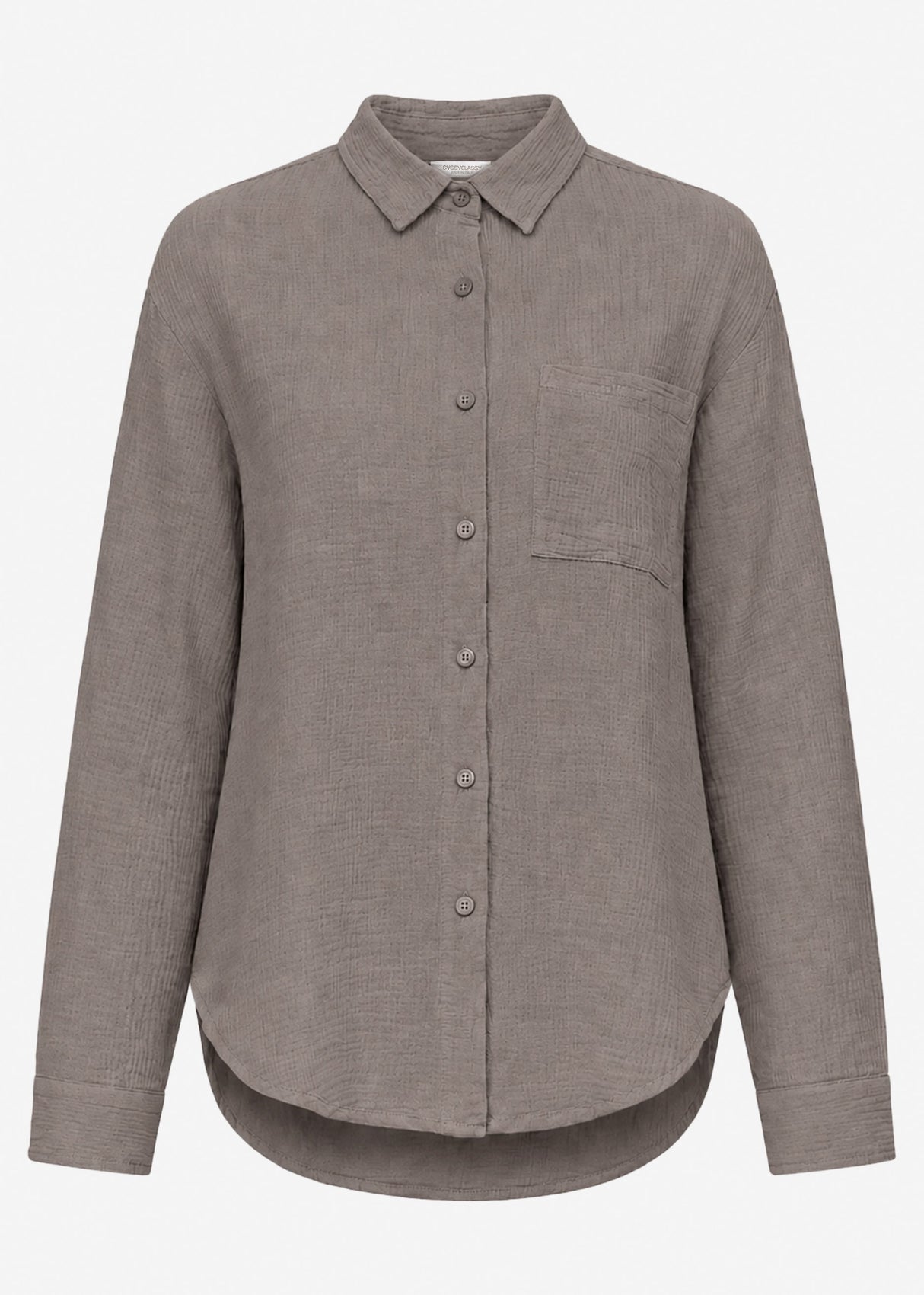 Musselin Hemdbluse - taupe