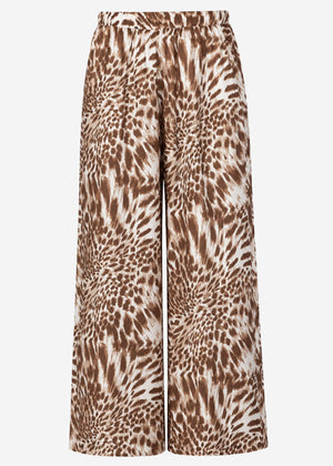 Hose mit Animal-Print - braun