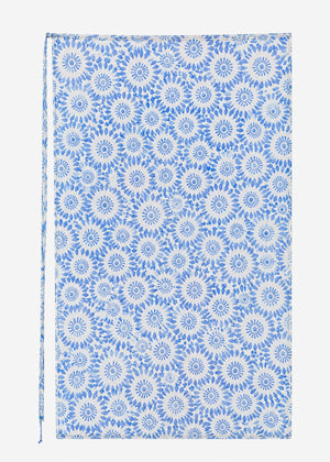 Mesh Pareo mit floralem Mandala-Print - blau
