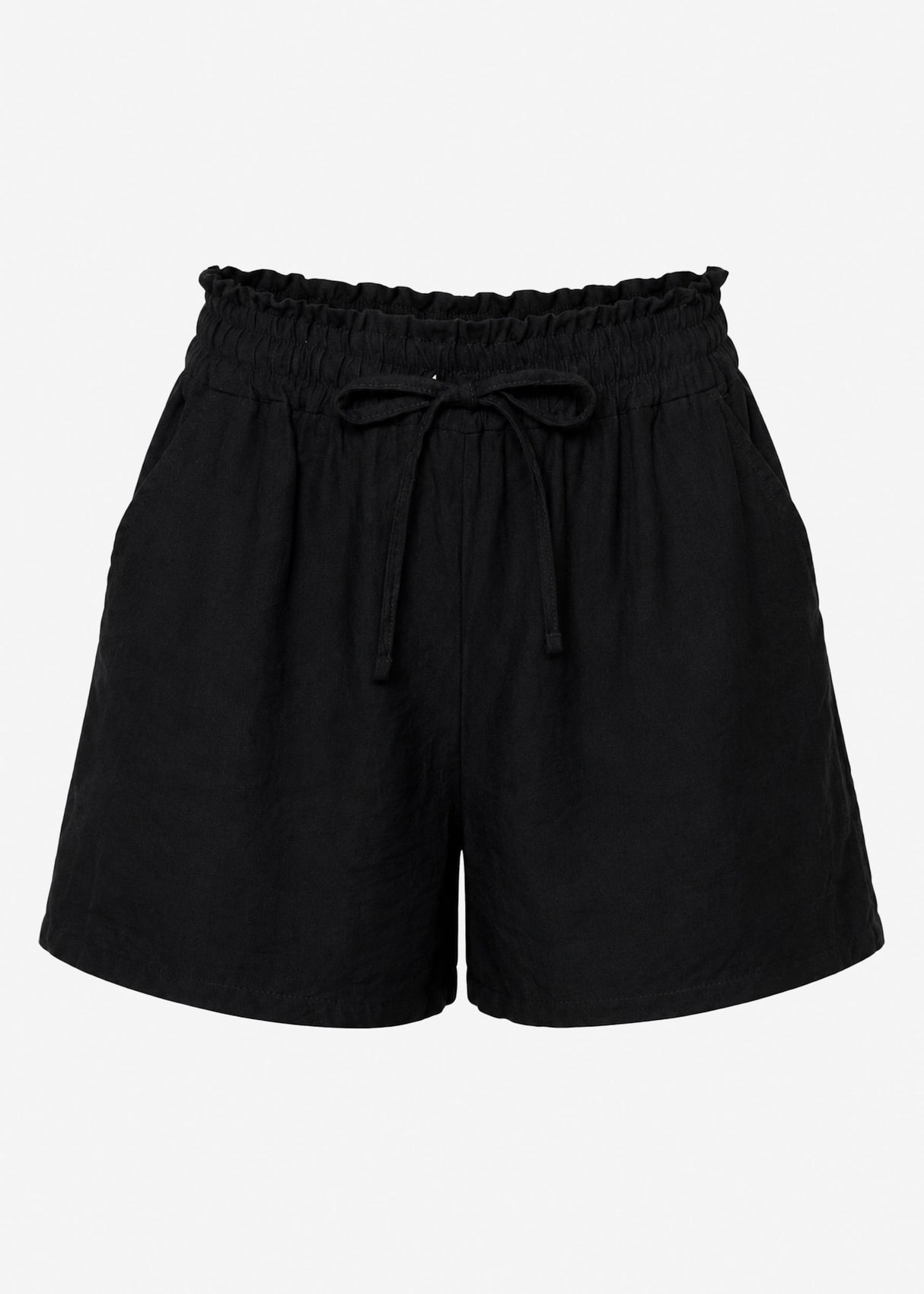Weite Shorts mit Kordelzug - schwarz