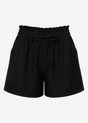 Weite Shorts mit Kordelzug - schwarz
