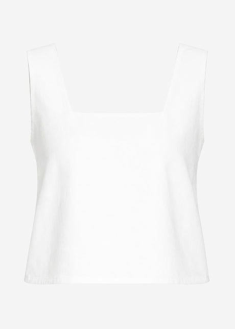 Cropped Top mit breiten Trägern - offwhite
