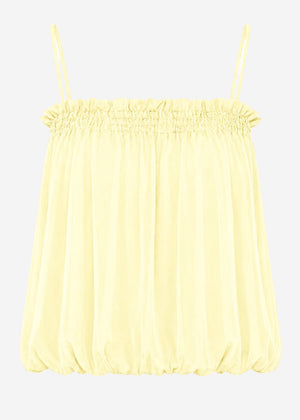 Chiffon Top mit Spaghettiträgern - buttergelb