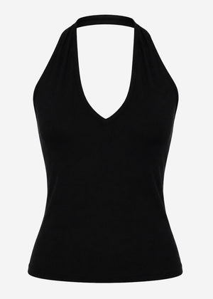 Neckholder-Top - schwarz