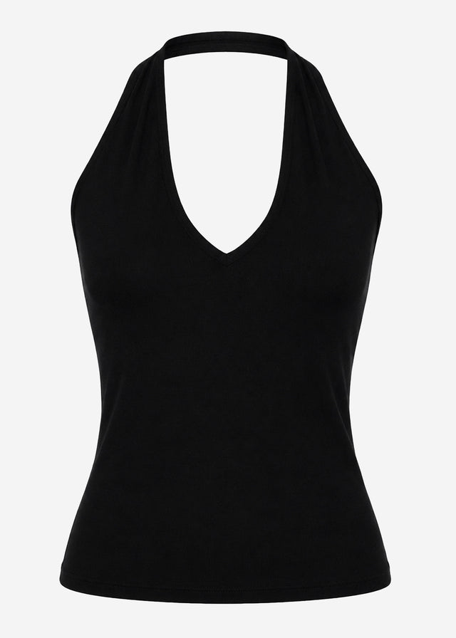 Neckholder-Top - schwarz