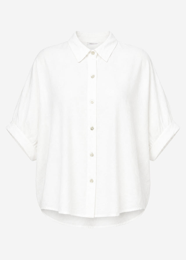 Short-sleeved shirt in an oversized fit - white