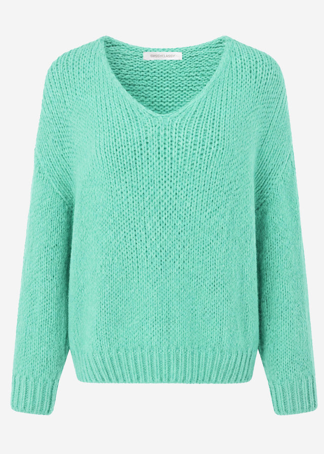 V-neck jumper - light green