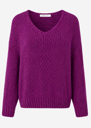 Pullover mit V-Ausschnitt - mauve