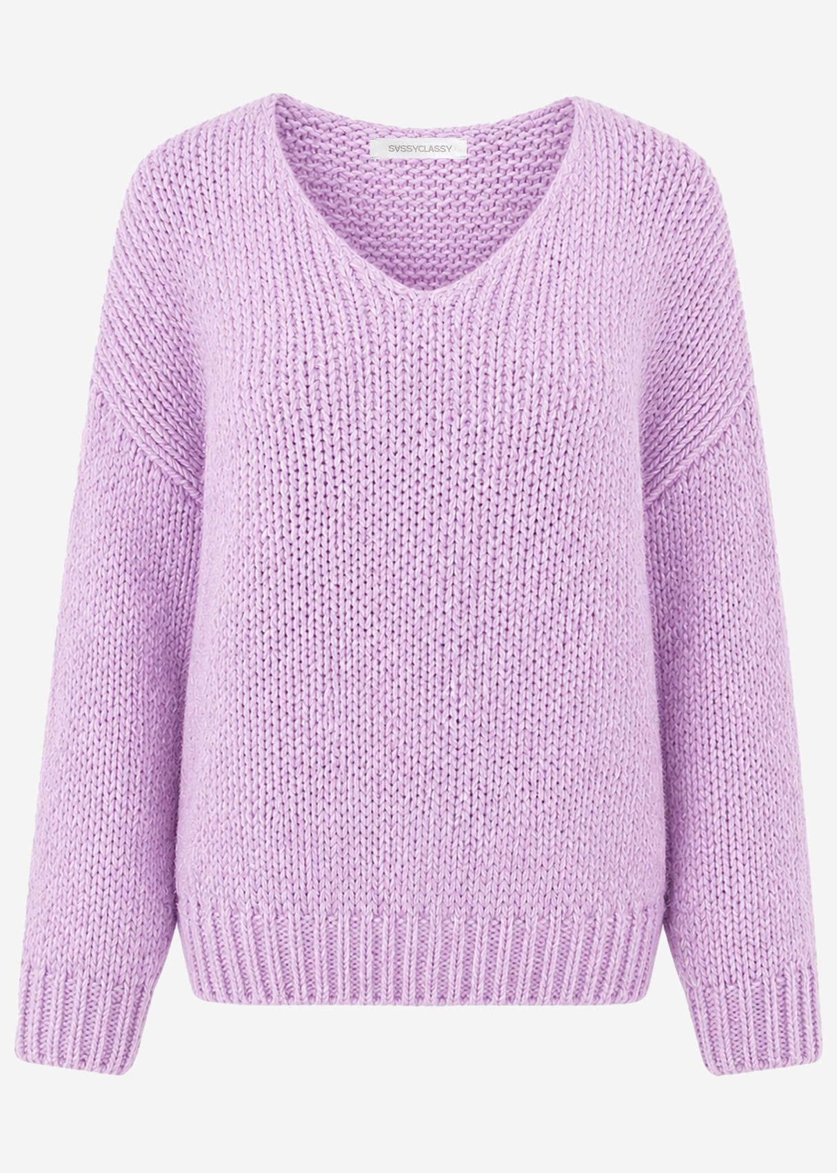 Oversize Pullover mit V-Ausschnitt  - lavendel
