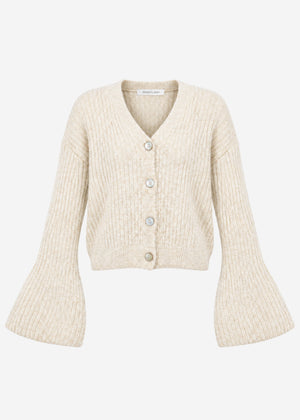 Cardigan with trumpet sleeves - beige