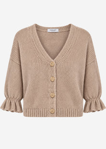 Strickjacke mit 3/4-Ärmeln - taupe