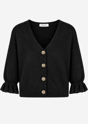 Cardigan with three-quarter sleeves - black
