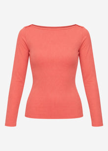 Langarmshirt mit U-Boot Ausschnitt - hummer