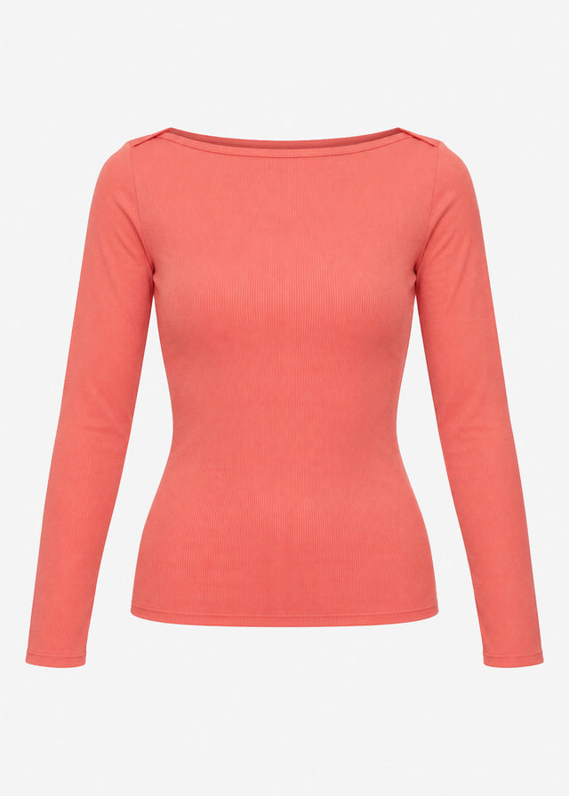 Langarmshirt mit U-Boot Ausschnitt - hummer