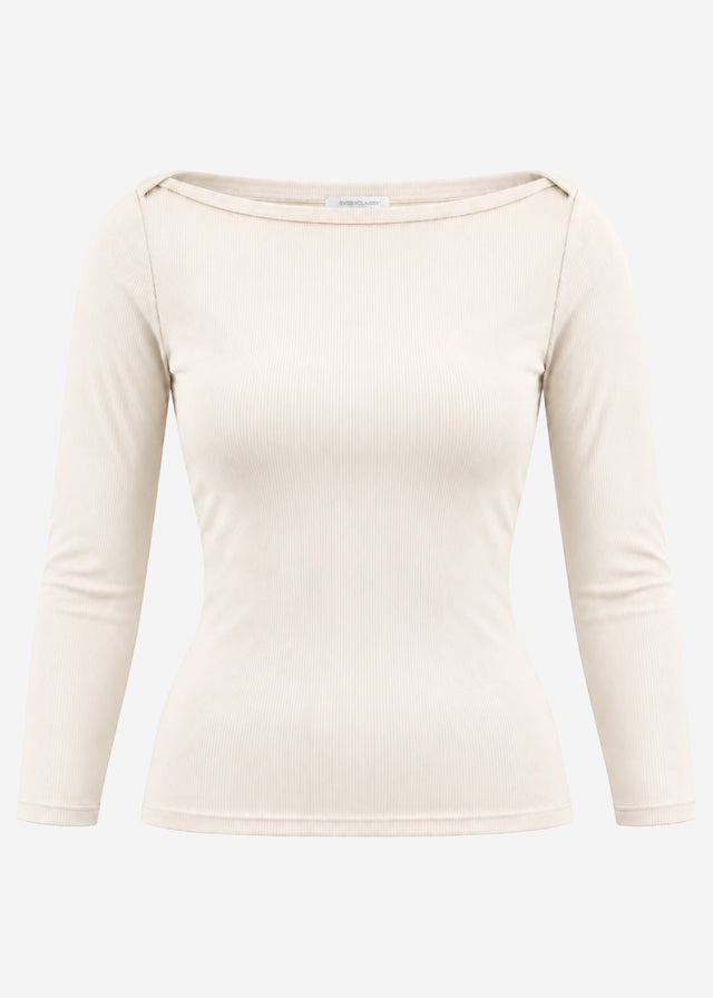 3/4 Arm Rippshirt - beige