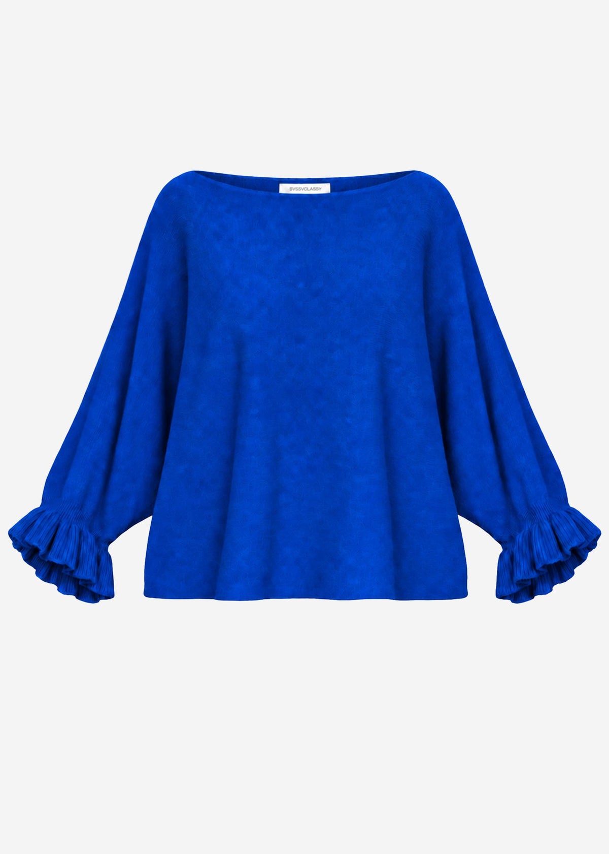 Oversized jumper with boat neck - blue