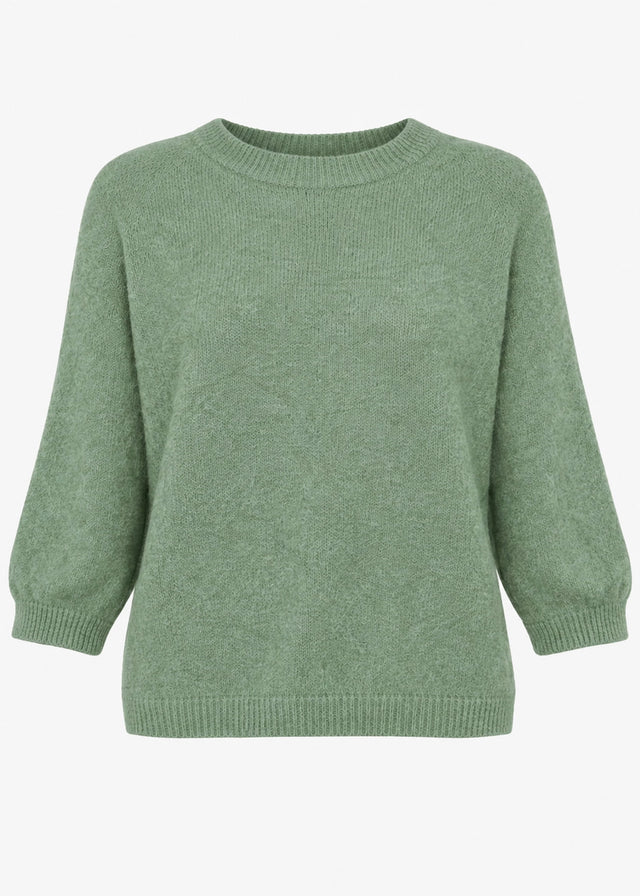 Strickoberteil mit Alpaka - salbeigrün