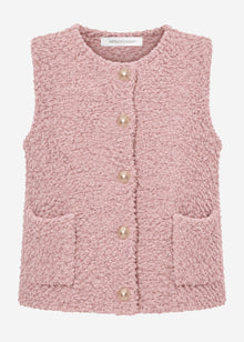 Bouclé-Weste mit Taschen - altrosa