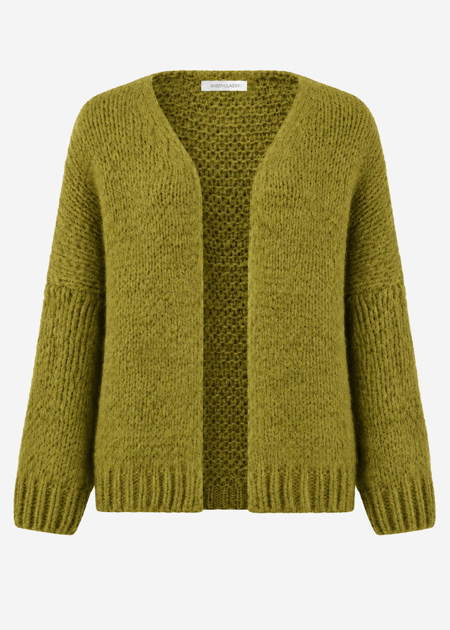 Oversize Cardigan - olivgrün