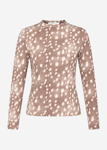 Langarmshirt mit Bambi-Print - taupe