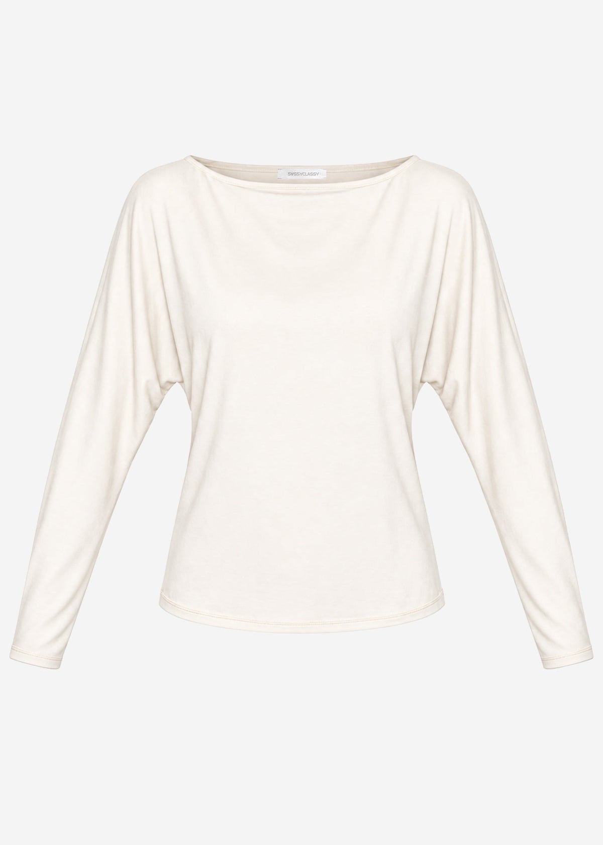 Long-sleeved top with batwing sleeves - beige