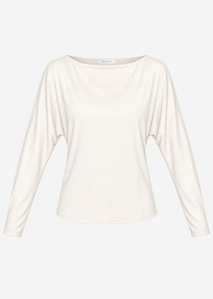 Long-sleeved top with batwing sleeves - beige