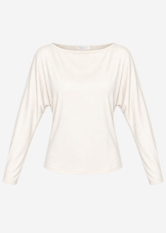 Langarmshirt mit Fledermausärmeln - beige