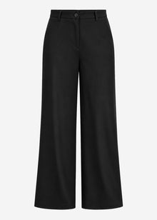 High Waist Hose mit weitem Bein - schwarz