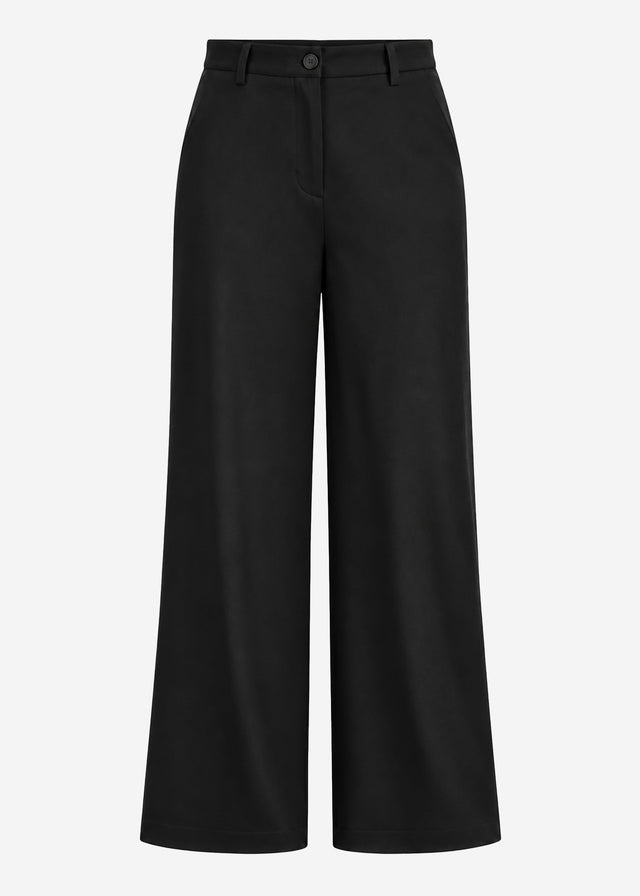 High Waist Hose mit weitem Bein - schwarz