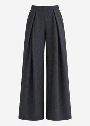 Bundfaltenhose mit weitem Bein - anthrazit