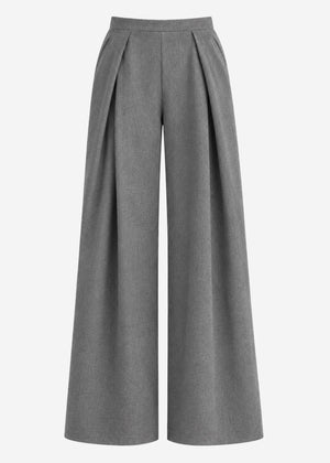 Schlupfhose mit Kellerfalte - grau