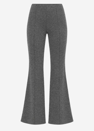 Ribbed trousers with pintucks - grey