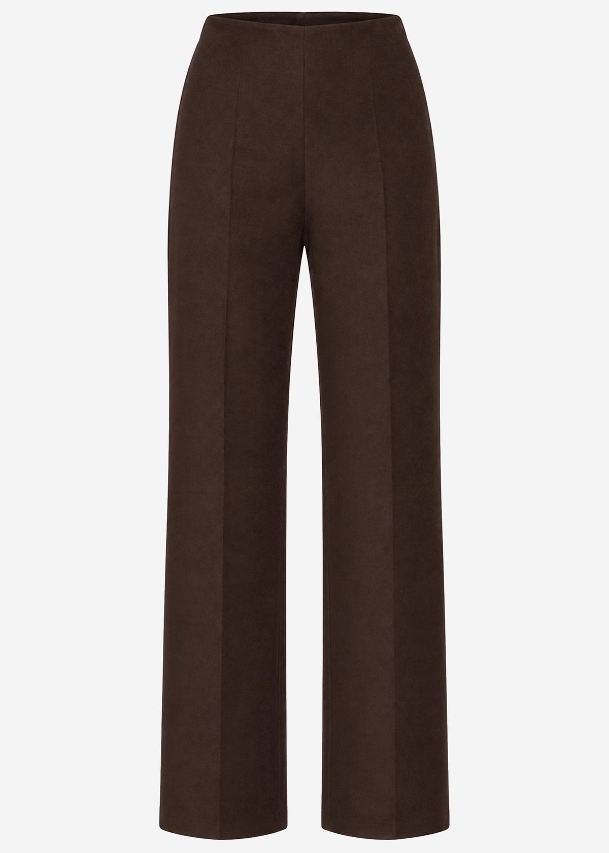 Straight-leg trousers with pressed creases - brown
