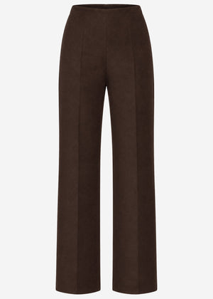 Straight-leg trousers with pressed creases - brown